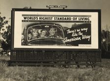 Billboard on U.S. Highway 99 in California, 1937. Creator: Dorothea Lange