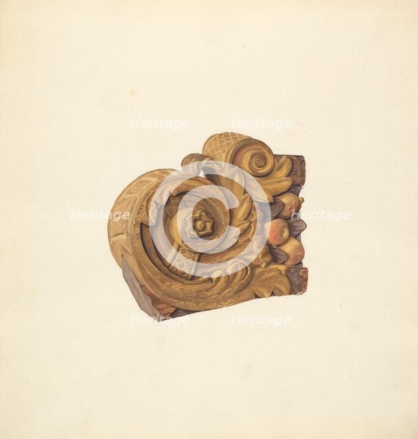 Billethead from a Rockport Schooner, c. 1938. Creator: Betty Fuerst.