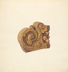 Billethead from a Rockport Schooner, c. 1938. Creator: Betty Fuerst