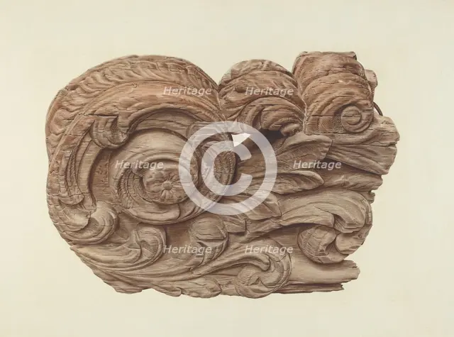 Billethead from Ship "Favorite", c. 1938. Creator: Hazel Hyde.