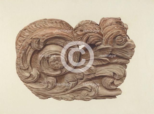 Billethead from Ship "Favorite", c. 1938. Creator: Hazel Hyde.