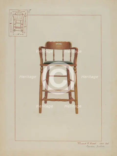 Billiard Chair, c. 1937. Creator: Vincent P. Rosel.