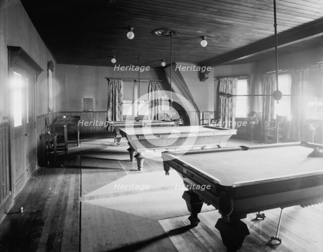 Billiard hall, Paul Smith's casino, Adirondack Mountains, between 1900 and 1905. Creator: Unknown.