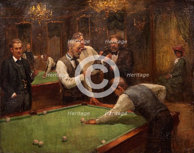 Billiard Players. Artist: Galkin, Ilya Savvich (1860-1915)