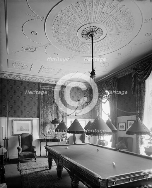 Billiard room at 24 Bedford Square, Camden, London, 1902. Artist: Bedford Lemere and Company