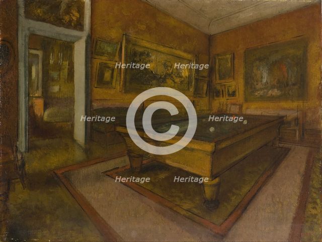 Billiard Room at Ménil-Hubert, 1892. Artist: Degas, Edgar (1834-1917)