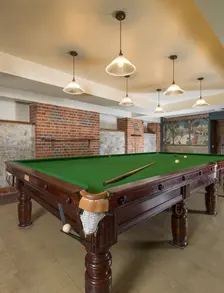 Billiard Room in the basement, Eltham Palace, Greenwich, London, c2015. Artist: Chris Redgrave
