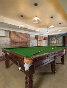 Billiard Room in the basement, Eltham Palace, Greenwich, London, c2015. Artist: Chris Redgrave