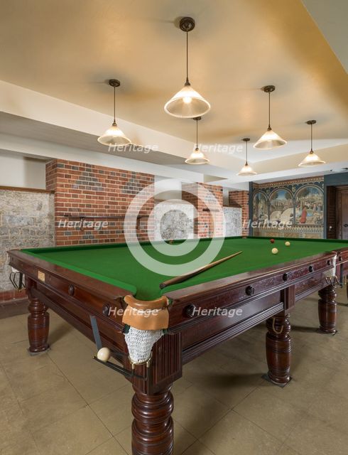 Billiard Room in the basement, Eltham Palace, Greenwich, London, c2015. Artist: Chris Redgrave.
