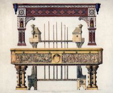Billiard tables, 19th century.Artist: John Burley Waring