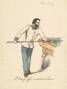 Billiards, 1850-1860. Creator: Friedrich Carl von Scheidlin