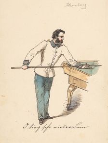 Billiards, 1850-1860. Creator: Friedrich Carl von Scheidlin