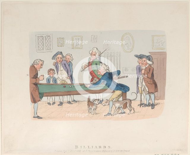 Billiards, April 1803., April 1803. Creator: Thomas Rowlandson.