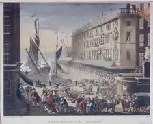 Billingsgate Market and Wharf, London, 1808. Artist: J Bluck