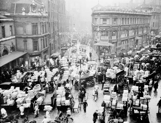 Billingsgate Market at 7am, London, 1937. Creator: Unknown.