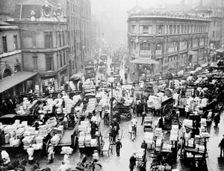 Billingsgate Market at 7am, London, 1937. Creator: Unknown