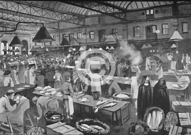'Billingsgate Market, Early Morning', 1891. Creator: William Luker.