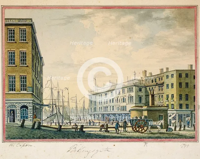 Billingsgate Market, London, 1799. Artist: William Capon
