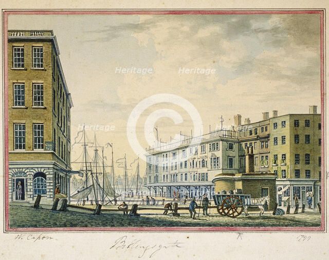 Billingsgate Market, London, 1799. Artist: William Capon