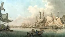 Billingsgate at High Water 1792. Artist: Robert Clevely