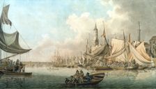 Billingsgate at High Water 1792. Artist: Robert Clevely