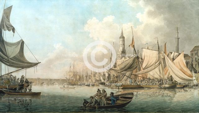 'Billingsgate at High Water', 1792.                                       Artist: Robert Clevely