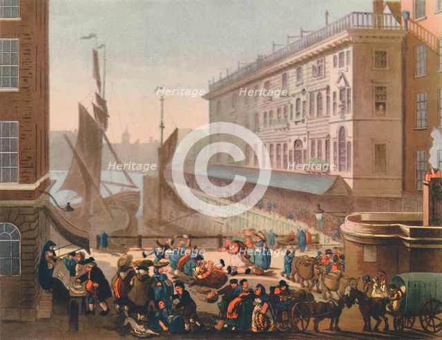 'Billingsgate Fish Market', 1808, (1944). Creators: Thomas Rowlandson, Augustus Charles Pugin.