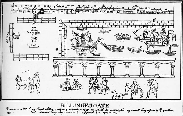 Billingsgate, London, 1598 (1904). Artist: Hugh Alley.