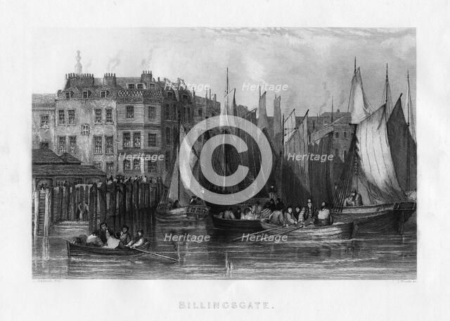 Billingsgate, London, 19th century.Artist: J Woods