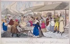 Billingsgate: Tom and Bob taking a survey after a nights spree London, 1820. Artist: Henry Thomas Alken