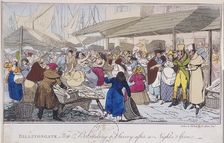 Billingsgate: Tom and Bob taking a survey after a nights spree London, 1820. Artist: Henry Thomas Alken