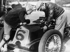 Billy Cotton Senior and Junior with a Riley