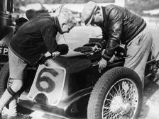 Billy Cotton Senior and Junior with a Riley