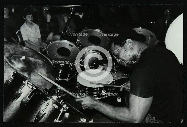 Billy Cobham conducting a drum clinic at the Horseshoe Hotel, London, 1980. Artist: Denis Williams