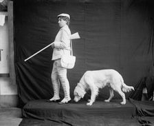 Billy and his mistress in hunting poses, between 1895 and 1910. Creator: Unknown