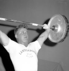 Billy Blixt, weightlifter, Landskrona, Sweden, 1956. Creator: Unknown