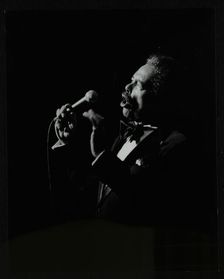 Billy Eckstine in full song at the Forum Theatre, Hatfield, Hertfordshire, 12 June 1980. Artist: Denis Williams