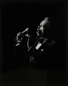 Billy Eckstine in full song at the Forum Theatre, Hatfield, Hertfordshire, 12 June 1980. Creator: Denis Williams