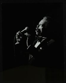 Billy Eckstine in full song at the Forum Theatre, Hatfield, Hertfordshire, 12 June 1980. Creator: Denis Williams