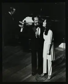 Billy Eckstine on stage with his daughter Gina at the Forum Theatre, Hatfield, Hertfordshire, 1980. Creator: Denis Williams