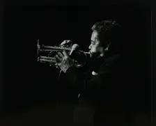 Billy Eckstine playing the flugelhorn at the Forum Theatre, Hatfield, Hertfordshire, 12 June 1980. Creator: Denis Williams