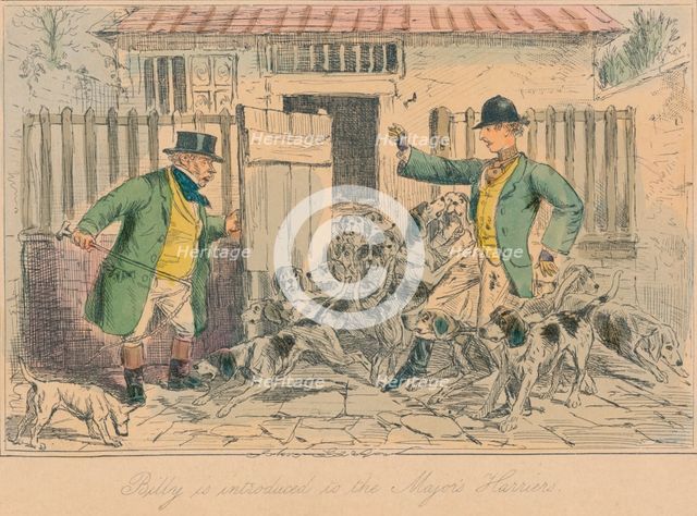 'Billy is introduced to the Major's Harriers', 1858. Artist: John Leech.