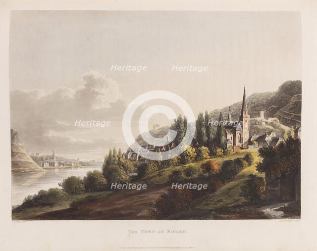 Bingen. From: A Picturesque Tour along the Rhine, 1820. Creator: Schütz, Christian Georg, the Younger (1758-1823).