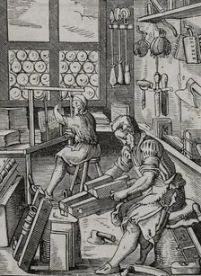 Bindery workshop, 16th century (1877). Creator: Jost Ammon