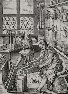 Bindery workshop, 16th century (1877). Creator: Jost Ammon