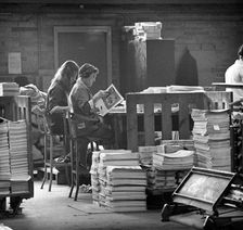 Binding room at the White Rose Press, Mexborough, South Yorkshire, 1968. Artist: Michael Walters