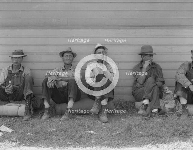 Bindle stiffs in town three weeks before opening of Klamath..., Tule Lake, Siskiyou County, CA, 1939 Creator: Dorothea Lange.