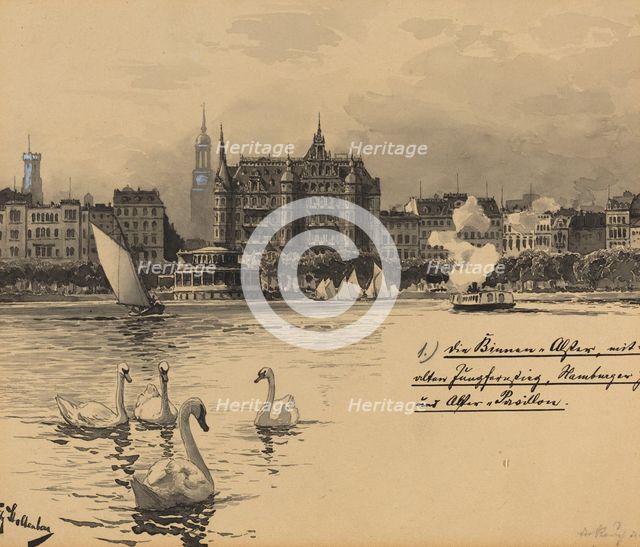Binnenalster mit Jungfernstieg, 1893. Creator: Fritz Stoltenberg.