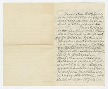 Biography of Sarah Ann Blunt Crozley, December 1884. Creator: Unknown