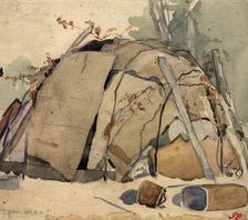 Birch bark yurt. Selkups, 1920. Creator: A. G. Vargin